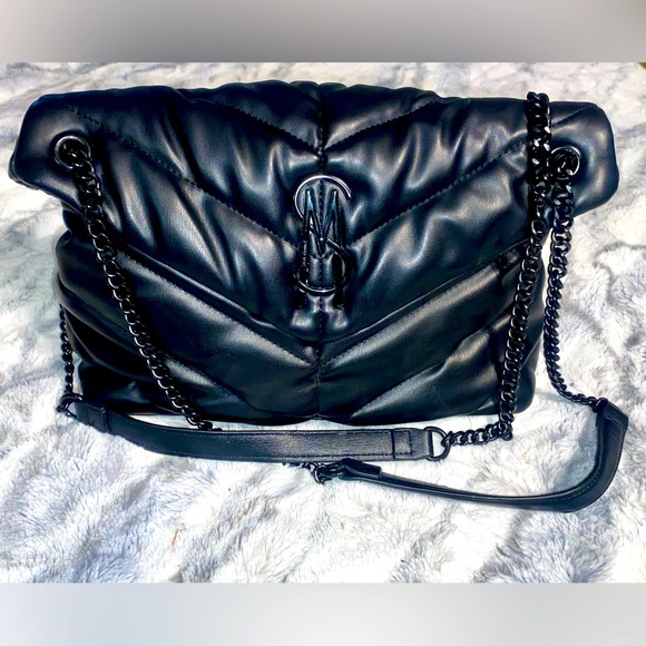 Steve Madden Britt’s Black Bag Puffy Satchel Crossbody Excellent Condition - Picture 2 of 9